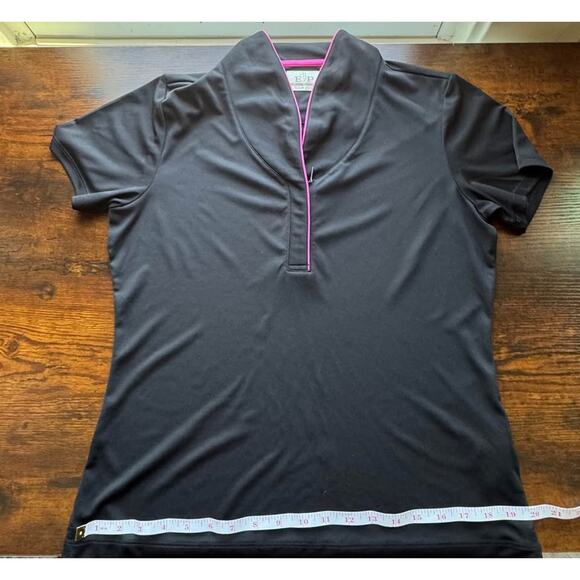 *Good Value* EP Pro Tour Tech Women's 1/4 Zip Black Pink Golf Polo Shirt- Size M - Picture 6 of 6
